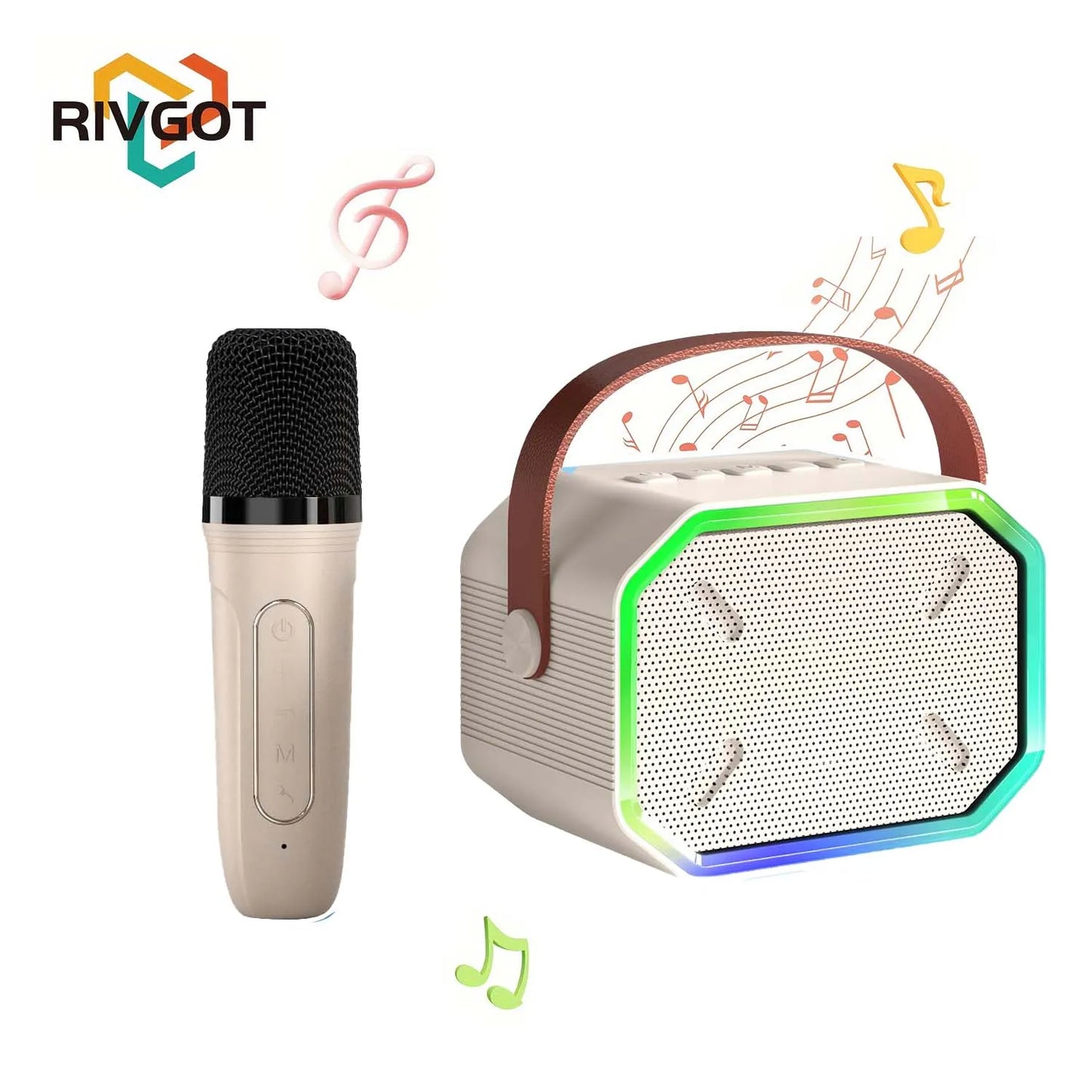 Mini Karaoke Machine for Kids Portable Karaoke Machine Bluetooth Wireless Microphones LDE Light Toys Gifts for Girls Boys