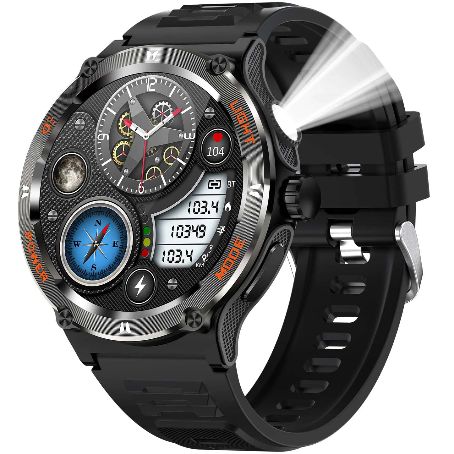 EIGIIS KT76 Smart Watch 3ATM Waterproof With Compass Bluetooth