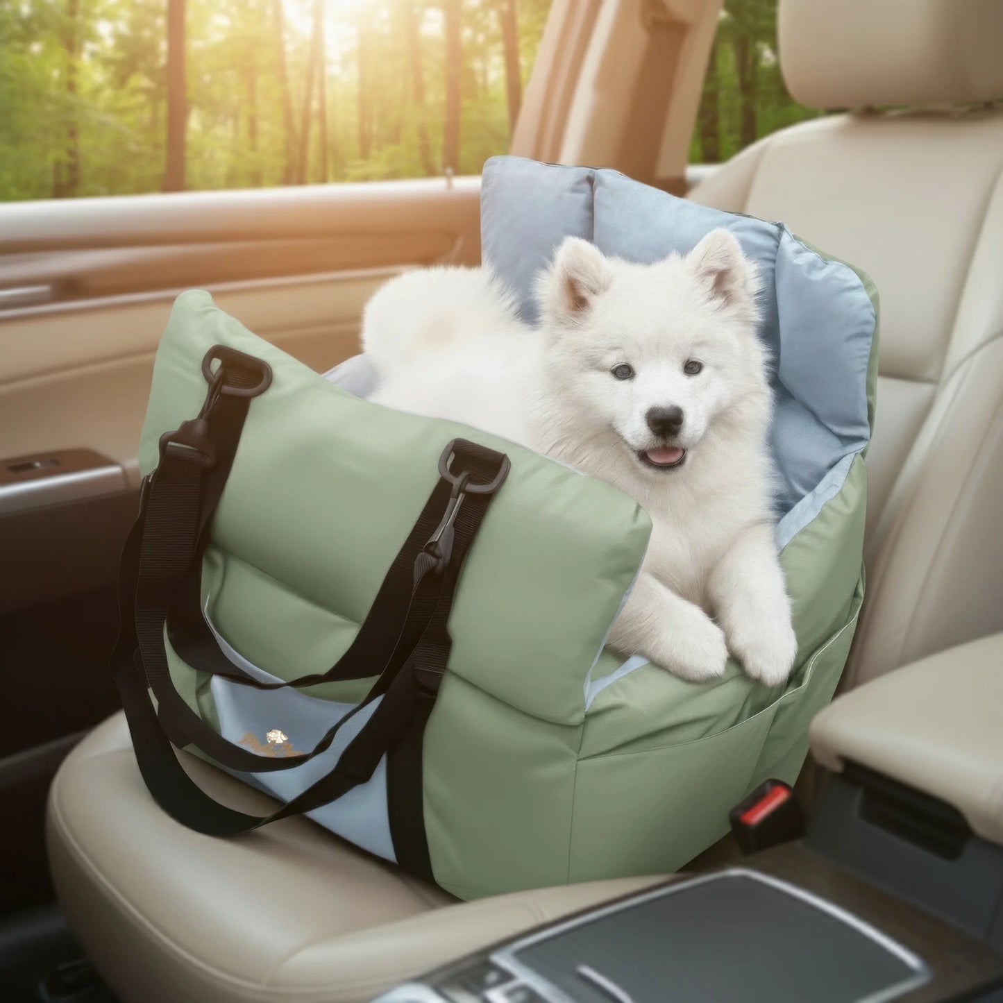 Dog Car Travel Bed Carrier With ClipOn Leash And Pockets