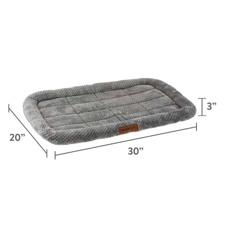 Cozy Dog Crate Mat Plush Foam Bolstered Padded Support Washable Pet Bed Fits 30 Inch Crate