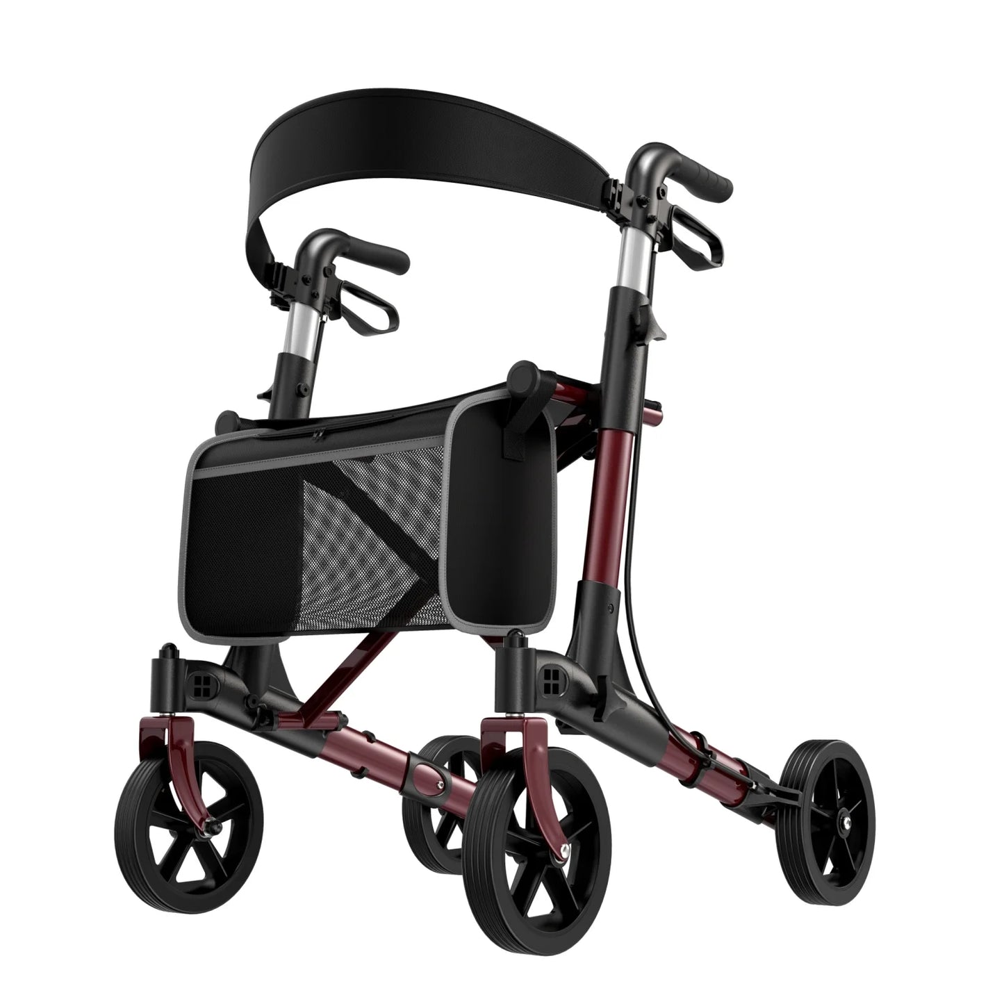 MAIDESITE Foldable Rollator Walker With Seat For Seniors All Terrain