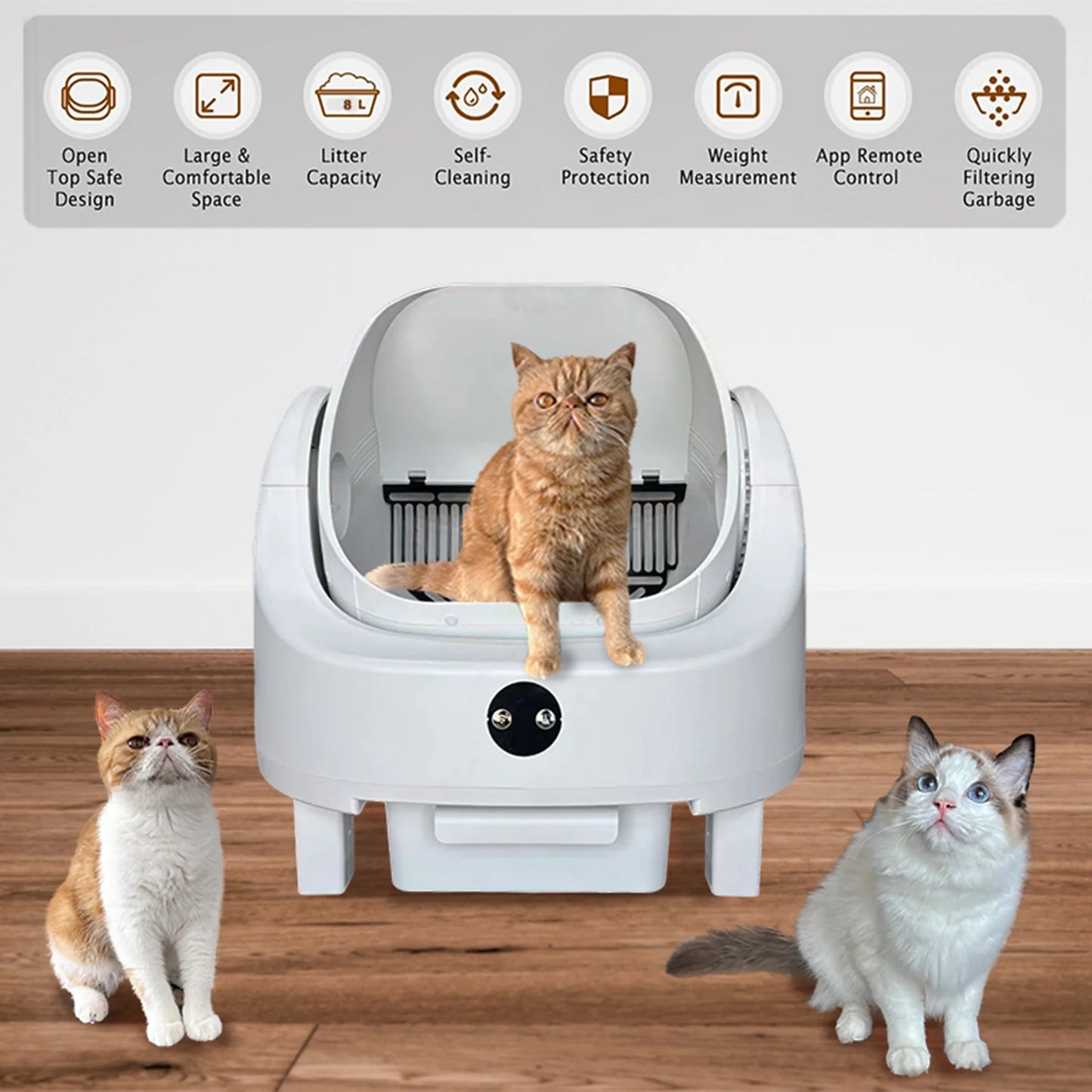 Heybo Auto Self Cleaning Cat Litter Box With App Control