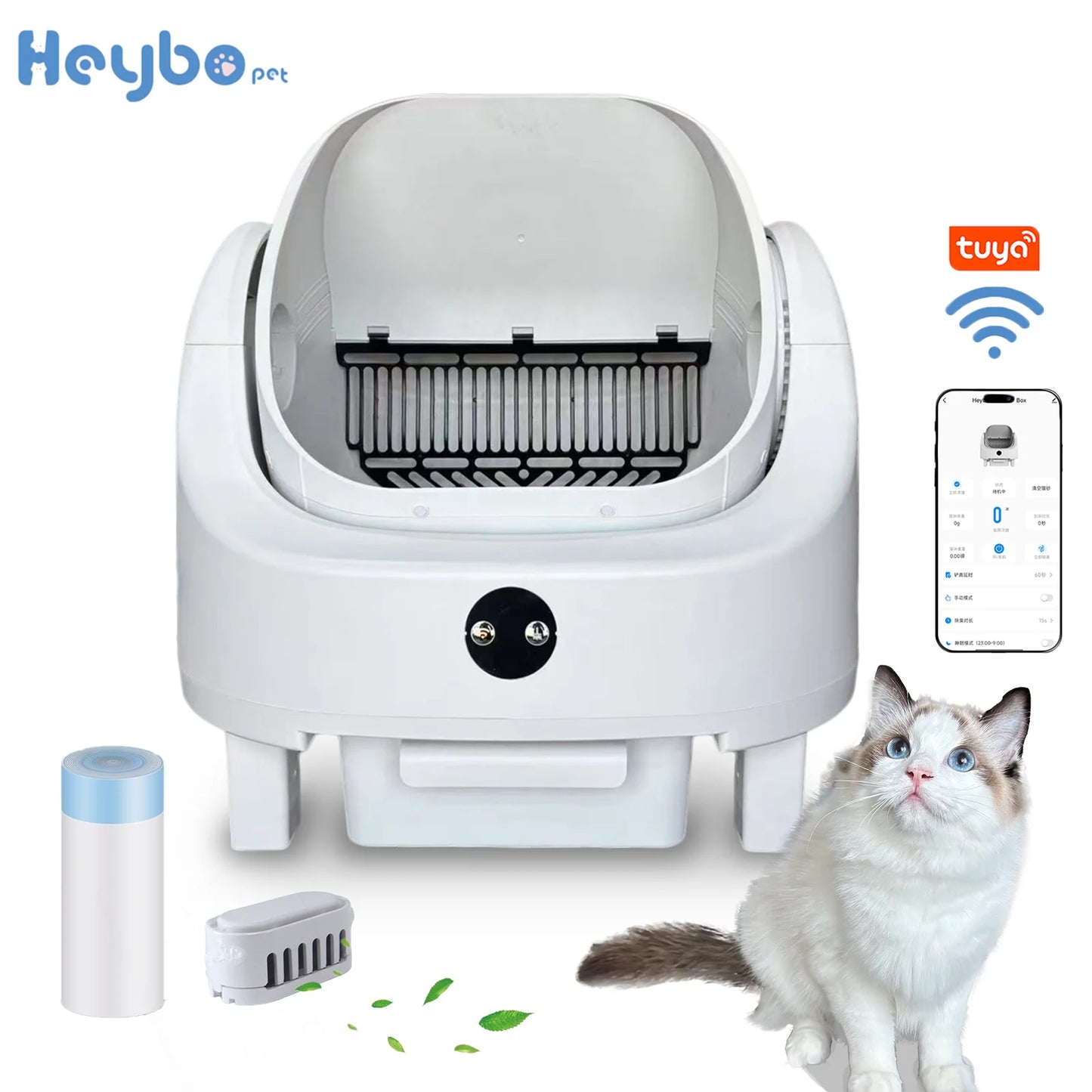 Heybo Auto Self Cleaning Cat Litter Box With App Control