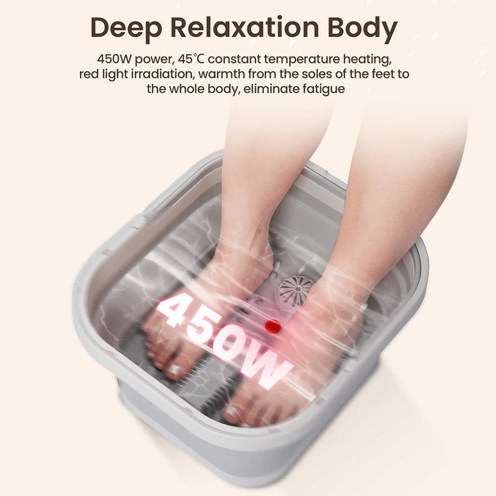 Iebilif Foldable Foot Bath Tub Portable Massage Bucket Spa