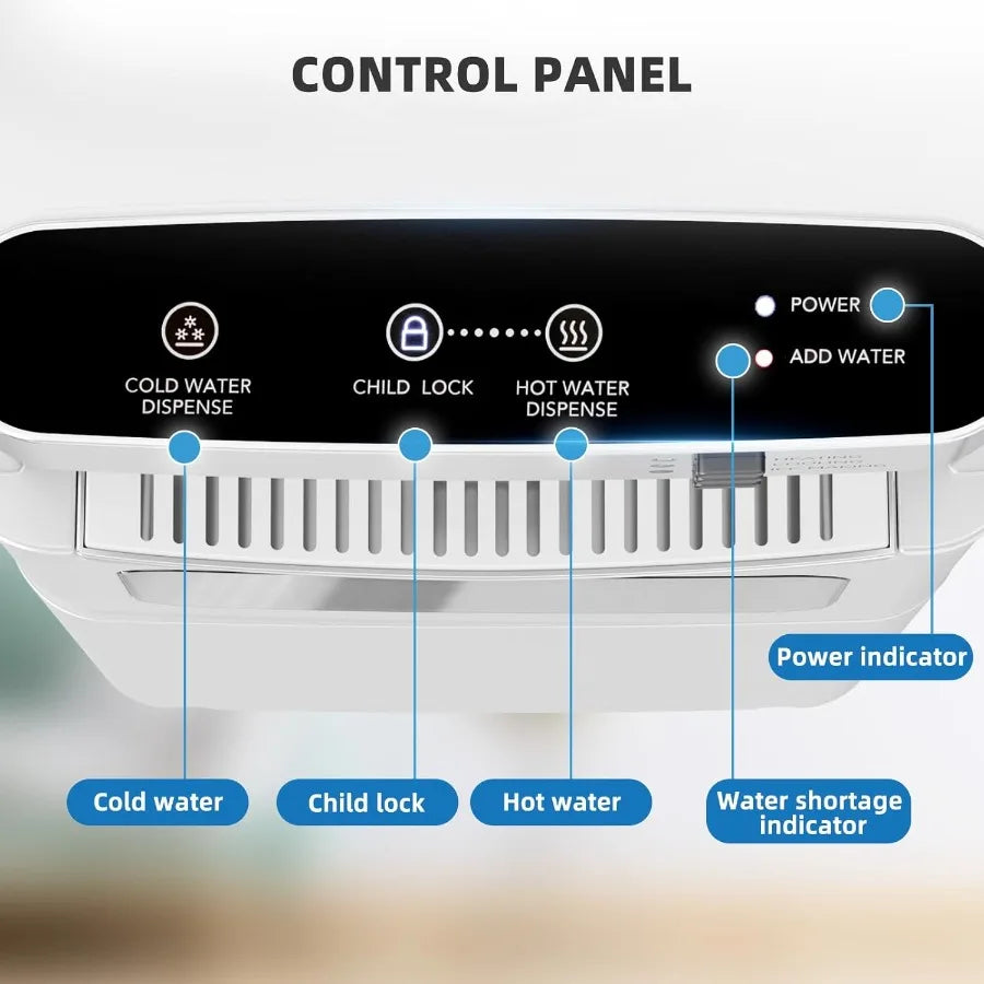 3-in-1 Hot and Cold Water Cooler Dispenser with Built-in Ice Maker for 3 to 5 Gallon Bottle Water Dispenser Ideal for Home Offi