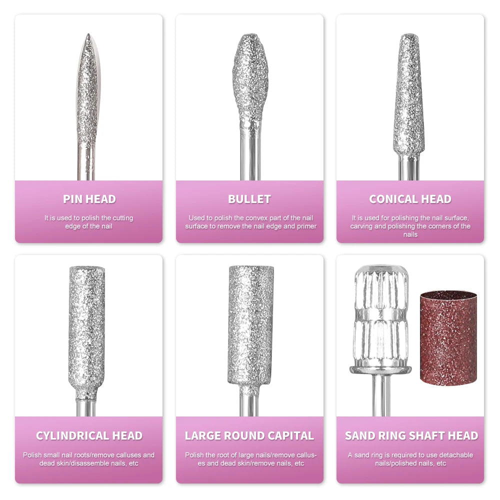 Electric Nail Drill Machine Professional 45000RPM Electric E File with LCD Display for Acrylic Gel Polishing Removing Manicure