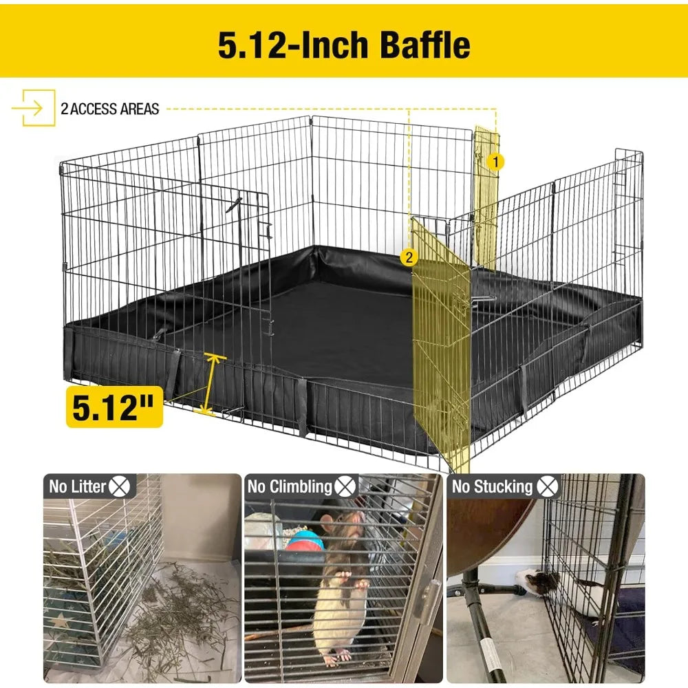 Pet Playpen Guinea Pig Cage Small Animal Rabbit Exercise Pen with Waterproof Floor Liner - Extension Playpen ONLY