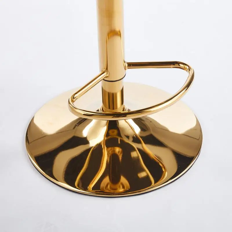 Modern Bar Chair Set of 2 with Gold Iron Legs, Soft Cushions & Comfortable Backrest for Dining Room, Living Room, Café, and Bar