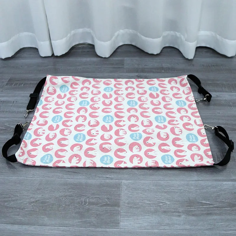 Cat Hanging Hammock with Adjustable Straps Double-Sided Pet Cage Hammock Hanging Bed Resting Sleepy Pad for Small Animals Pets