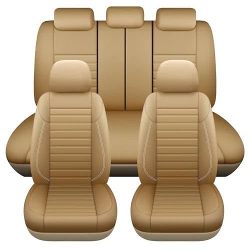 PU Leather Car Seat Cover Set Universal Fit Waterproof Breathable