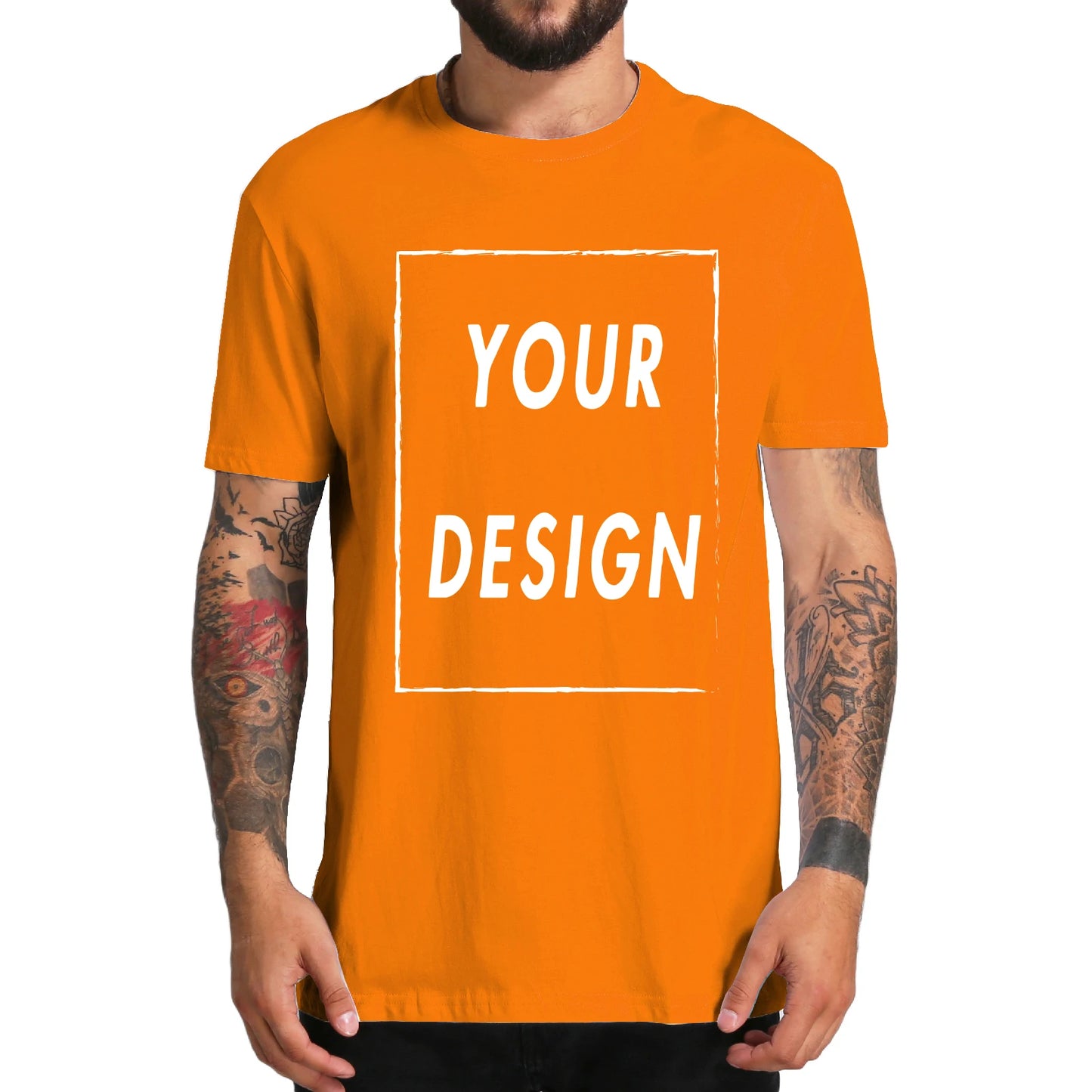 Custom T-shirt Male One-Side Print Personalized Make Your Photo Text Gift 100% Cotton Soft Casual T Shirt Made in US