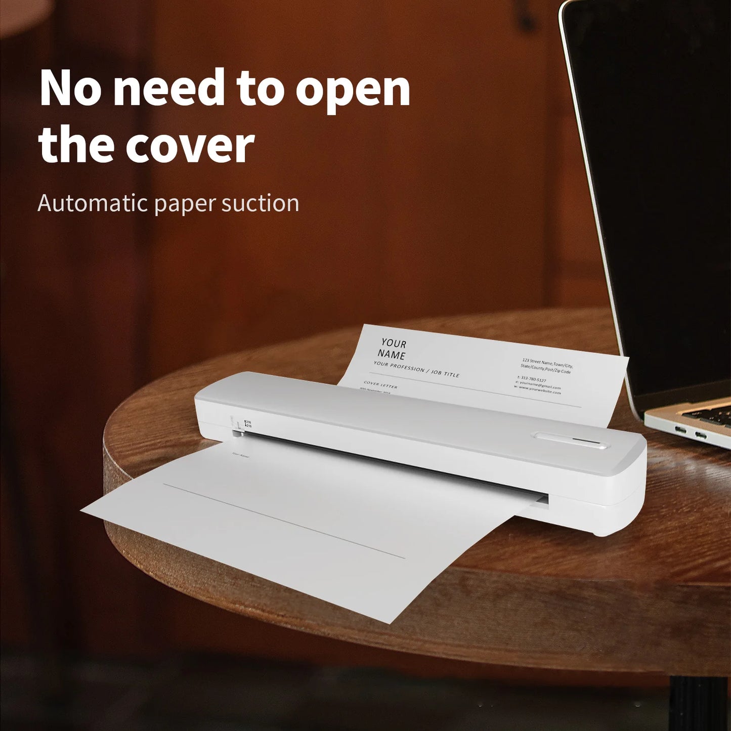 Portable Printer Wireless Inkless Thermal A4 C80 300DPI US-letter Mobile Printer Support Android iOS for Travel Work Home