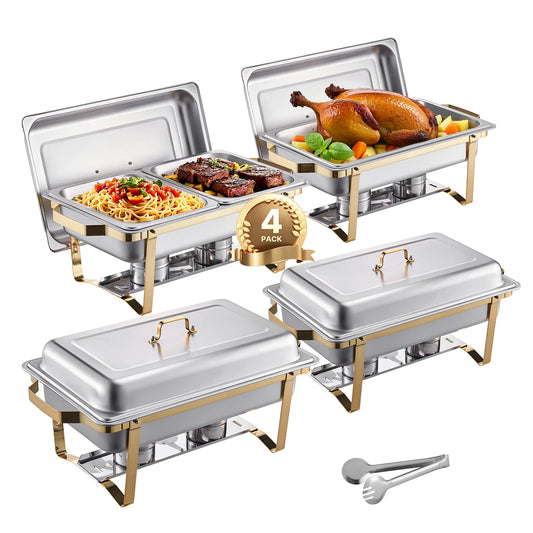 SucceBuy Chafing Dish Buffet Set Stainless Steel With Pans