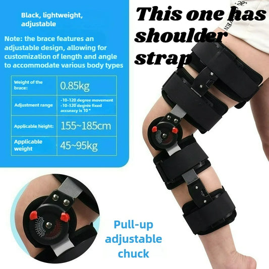 Adjustable Knee Brace Hinged Support Carbon Fiber Stay for Leg Fracture Meniscus Rehabilitation Post Surgery Recovery Breathable