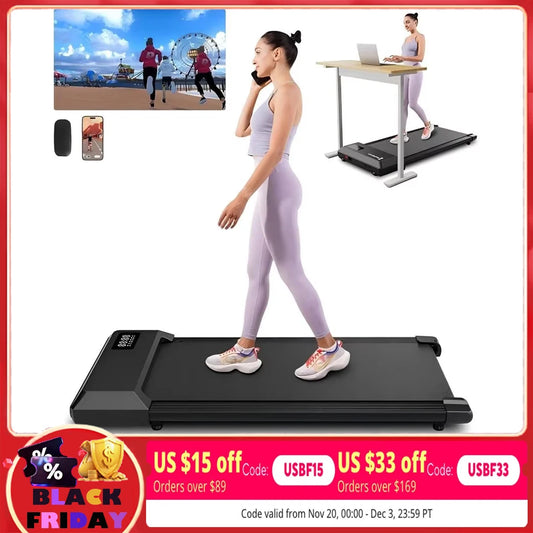 Superun 2 In 1 Home Office Walking Treadmill With App And Remote