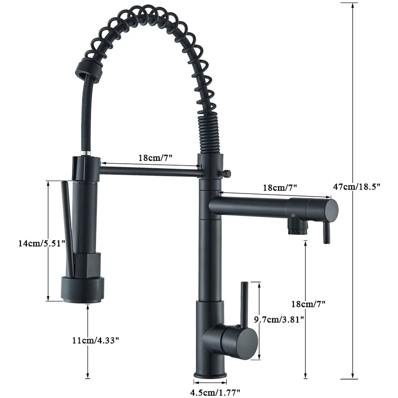 Rozin Deck Mounted Kitchen Faucet With Pull Down Spray SUS304