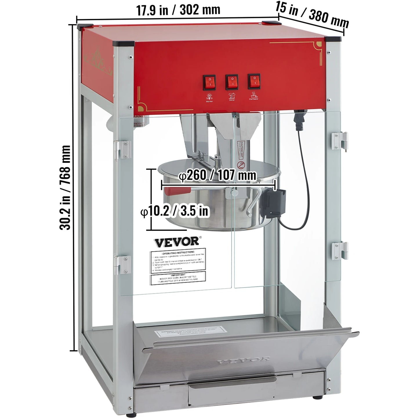 SucceBuy Automatic Electric Popcorn Maker for Commercial Use