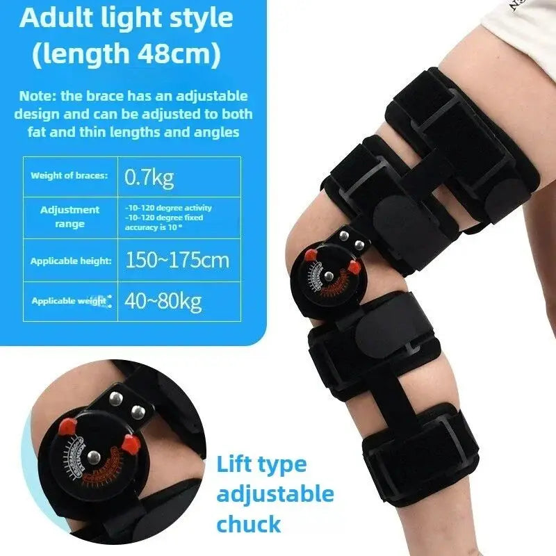 Adjustable Knee Brace Hinged Support Carbon Fiber Stay for Leg Fracture Meniscus Rehabilitation Post Surgery Recovery Breathable