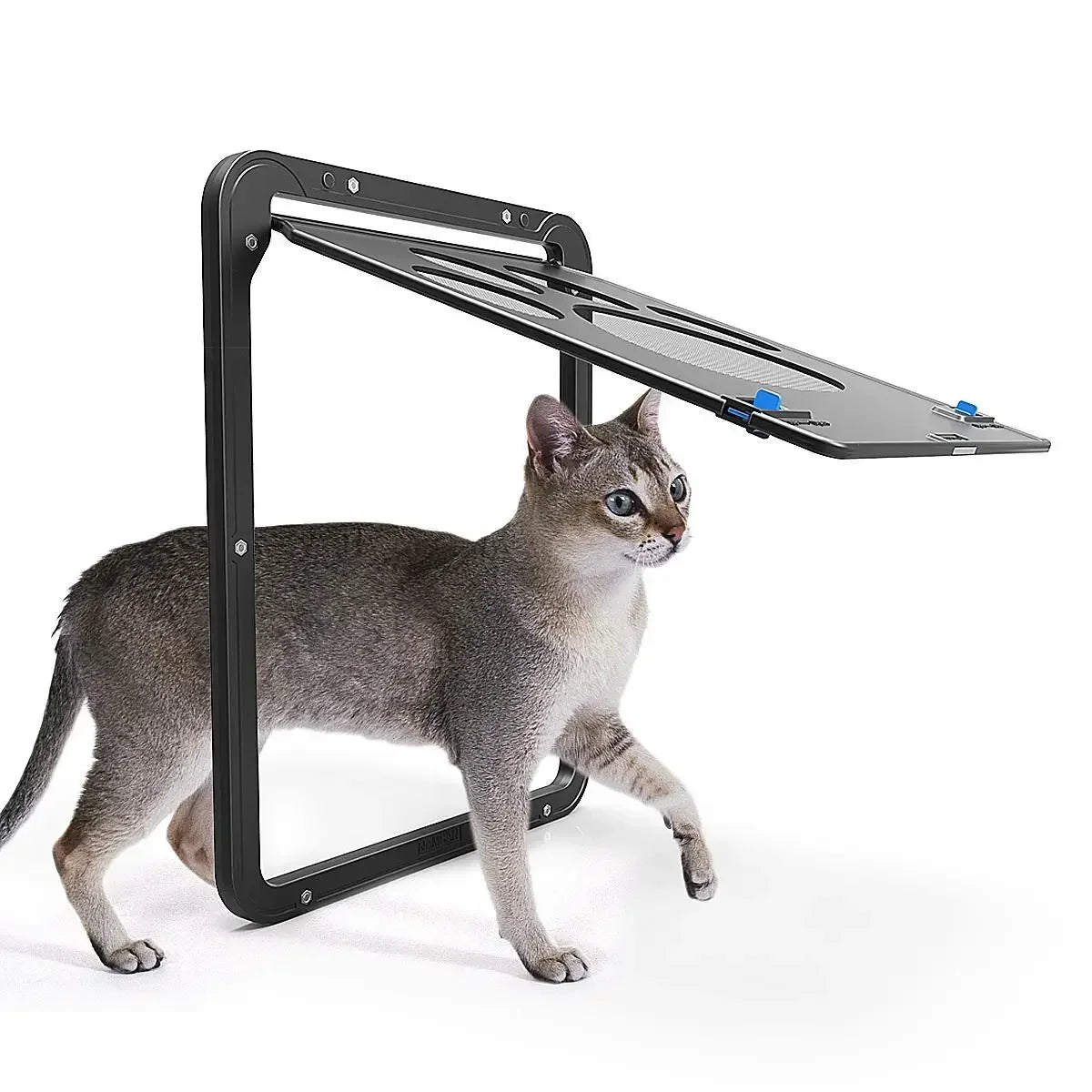 Pet Screen Door Lockable Magnetic Flap Screen Automatic Lockable Black Door for Puppy Dog and Cat Door