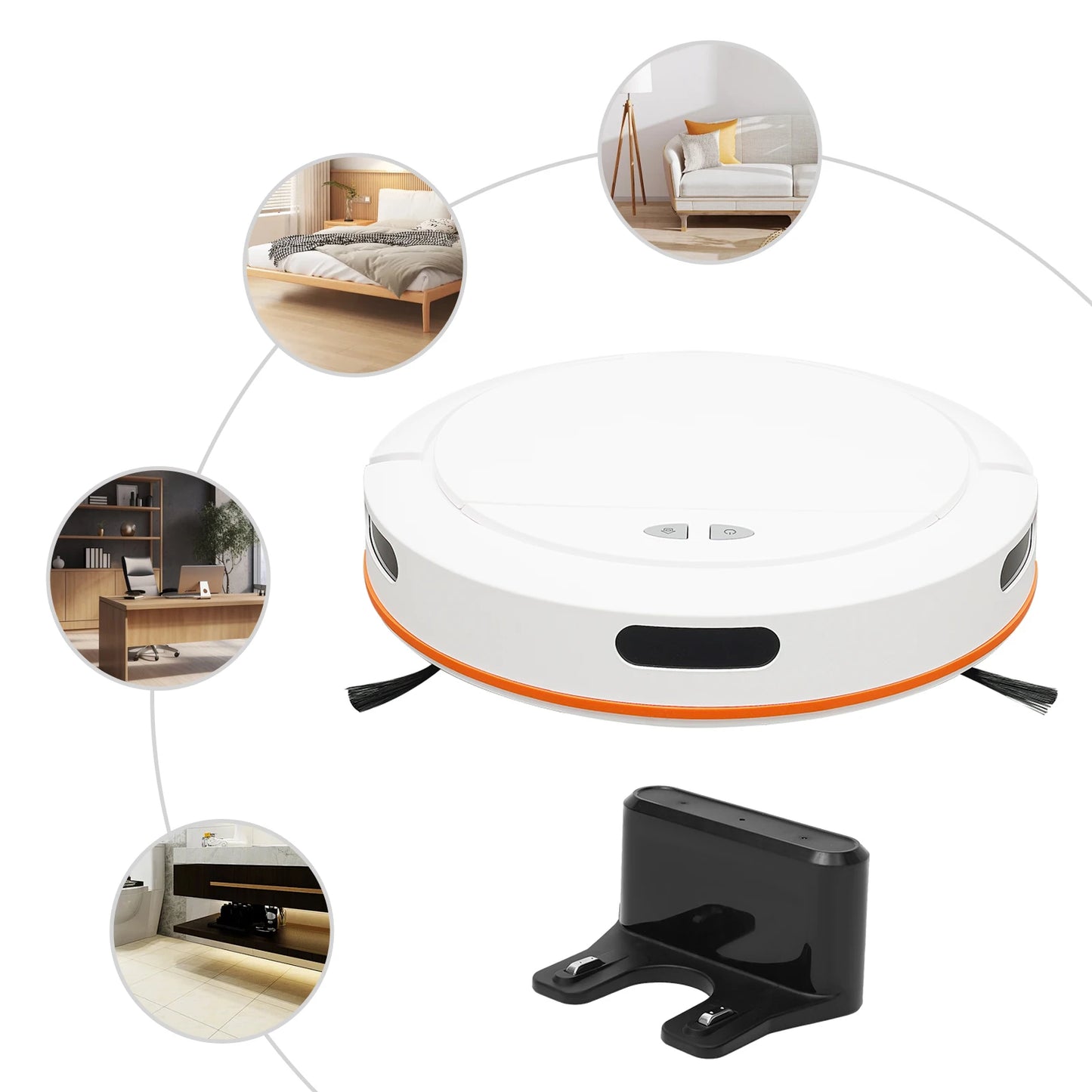 1500mah 3-in-1 Robot Vacuum Sweeping Machine 2.7kpa Cordless Sweeping Machine Intelligent App Control Home Fully Automatic Sweep