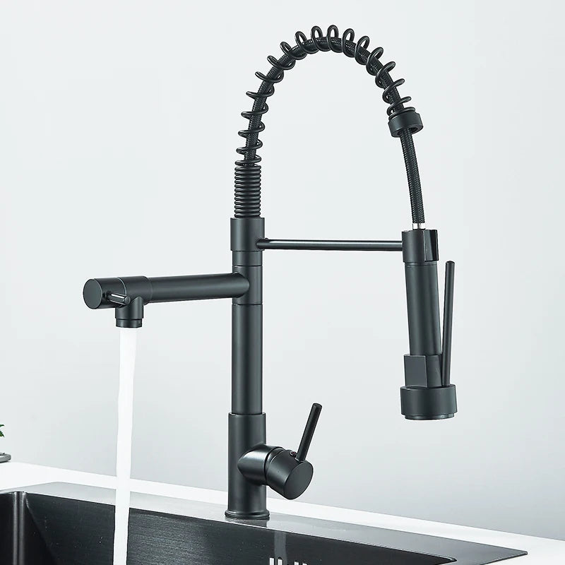 Rozin Deck Mounted Kitchen Faucet With Pull Down Spray SUS304