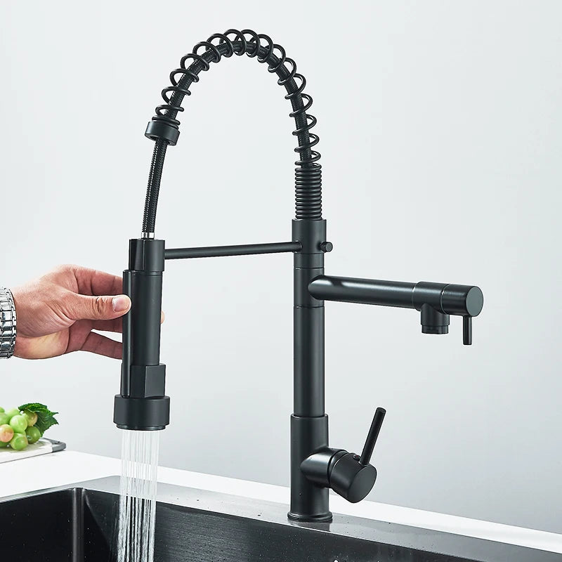 Rozin Deck Mounted Kitchen Faucet With Pull Down Spray SUS304