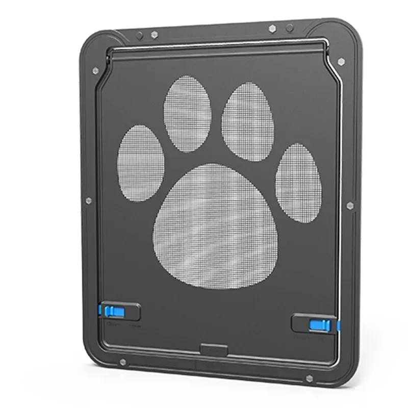 Pet Screen Door Lockable Magnetic Flap Screen Automatic Lockable Black Door for Puppy Dog and Cat Door