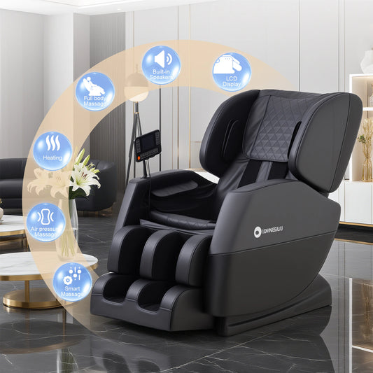 Full Body Zero Gravity Massage Chair, 10 Rollers Massage, Waist Heating, Lcd Touch Screen, 5.1-5.9 Ft, Male/Female Gift