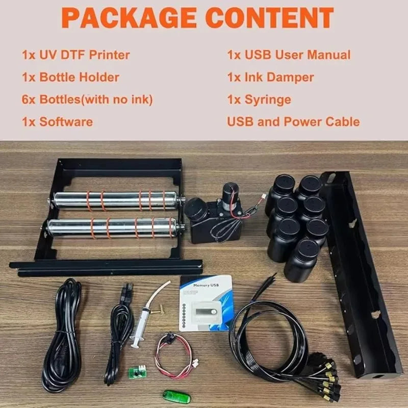 Sihao UV Printer A3 A4 DTF UV Printer UV LED Inkjet Printer USB 5760 x 1440dpi with Rotation for Bottles/Paper/Phone Case/PVC