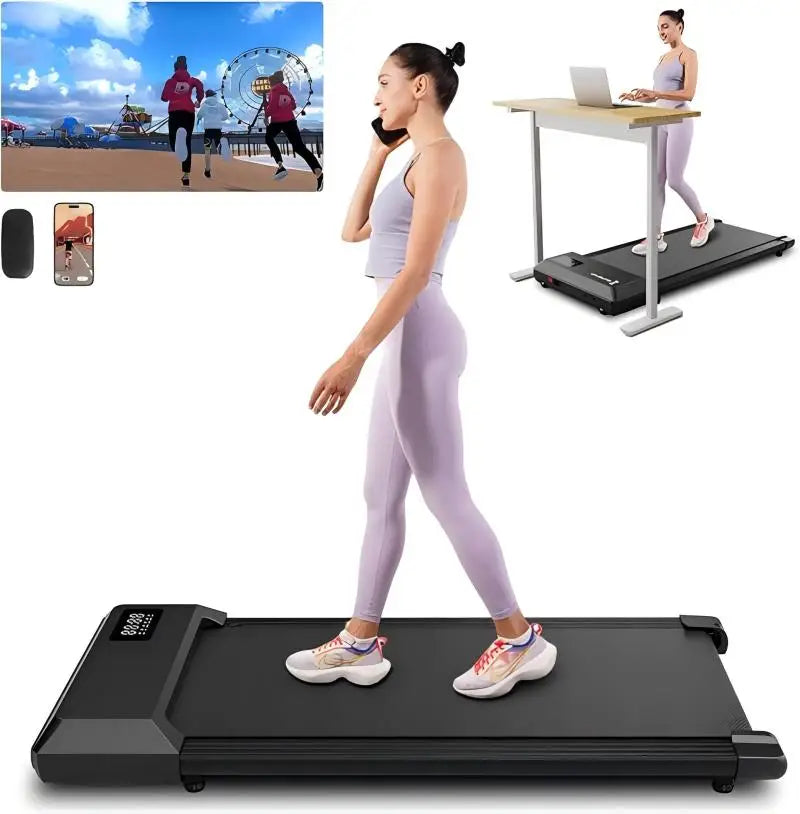 Superun 2 In 1 Home Office Walking Treadmill With App And Remote