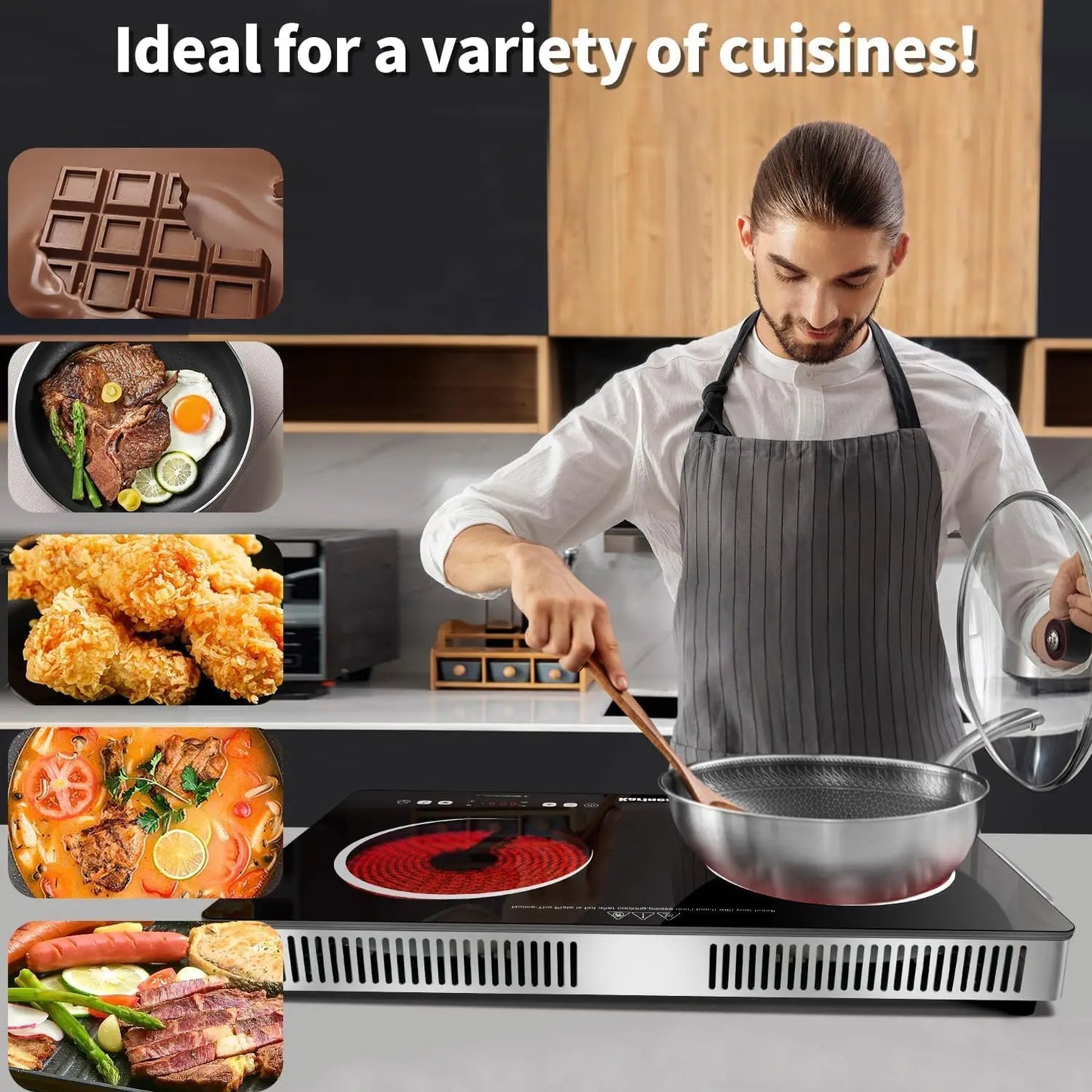 Karinear Ceramic Hob Dual Zone 3200W Plug With Safety Lock