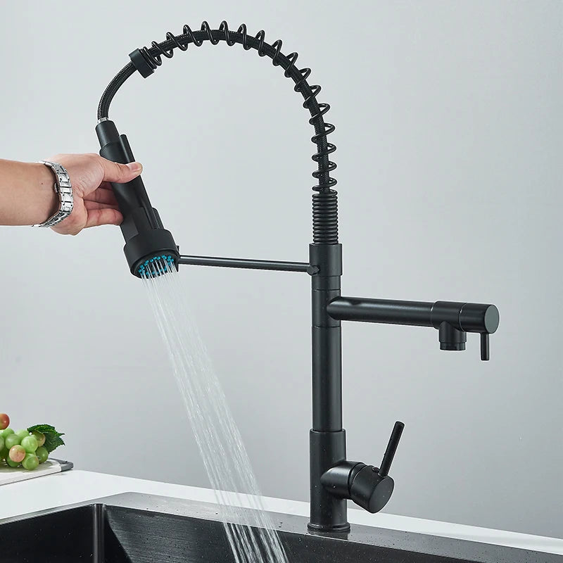 Rozin Deck Mounted Kitchen Faucet With Pull Down Spray SUS304