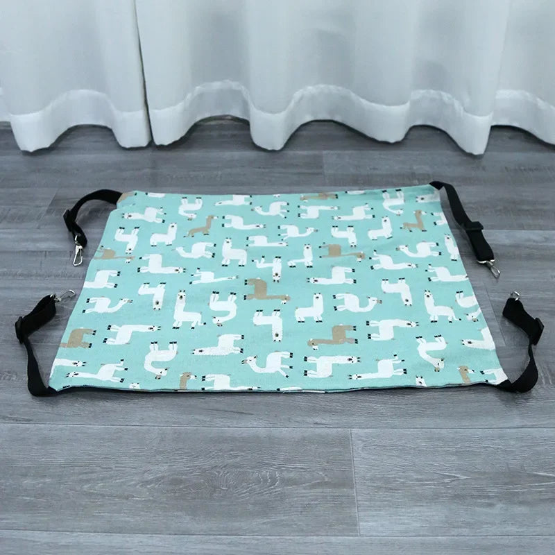 Cat Hanging Hammock with Adjustable Straps Double-Sided Pet Cage Hammock Hanging Bed Resting Sleepy Pad for Small Animals Pets