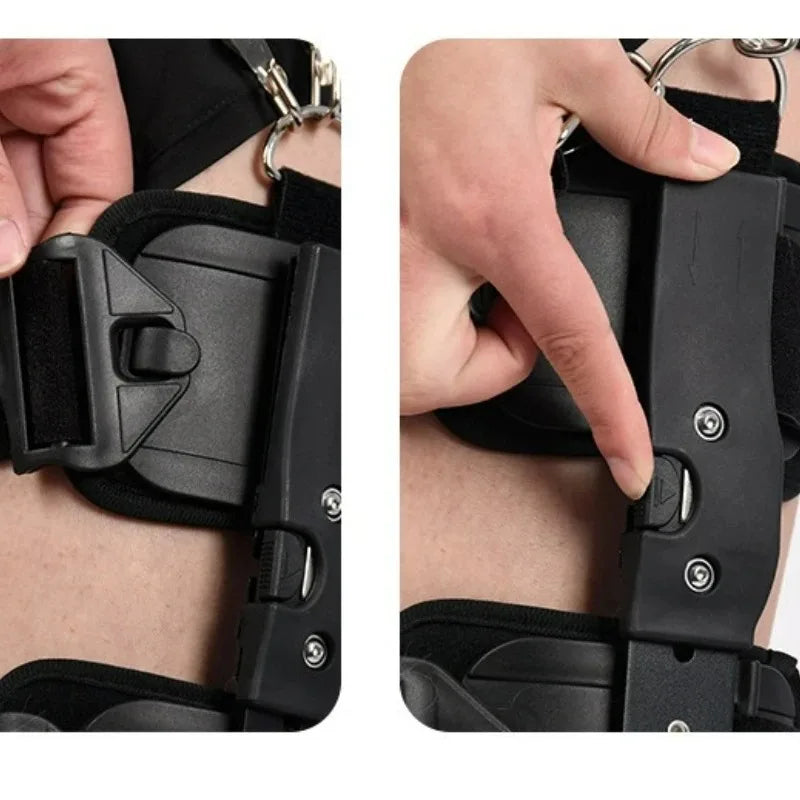 Adjustable Knee Brace Hinged Support Carbon Fiber Stay for Leg Fracture Meniscus Rehabilitation Post Surgery Recovery Breathable