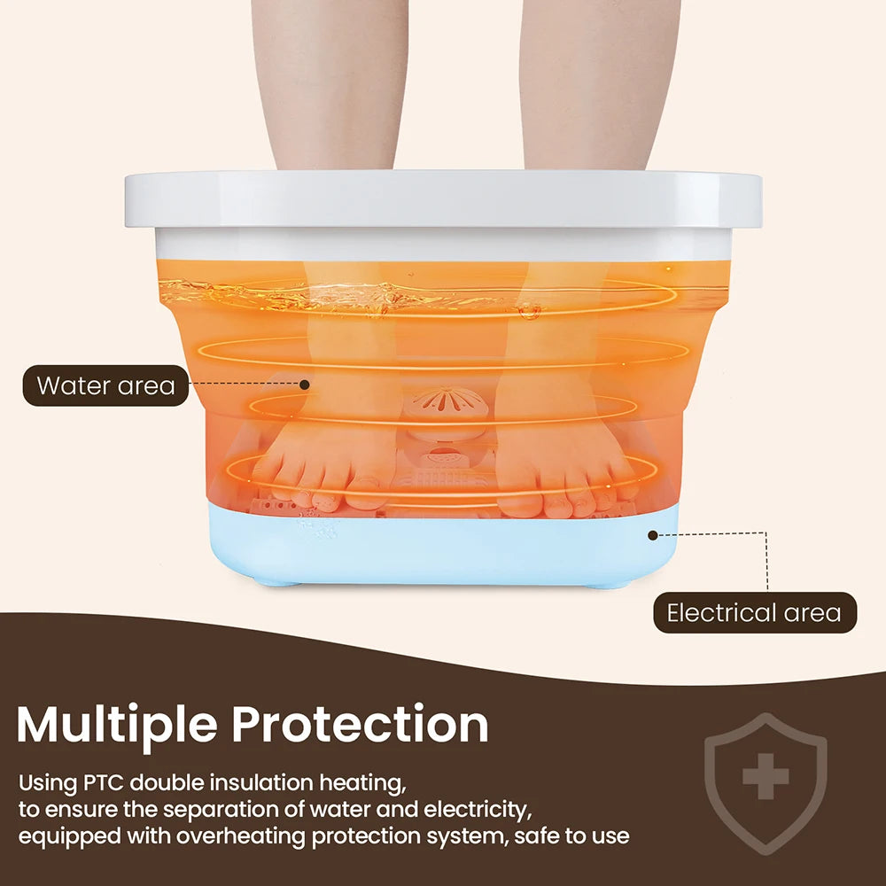 Iebilif Foldable Foot Bath Tub Portable Massage Bucket Spa