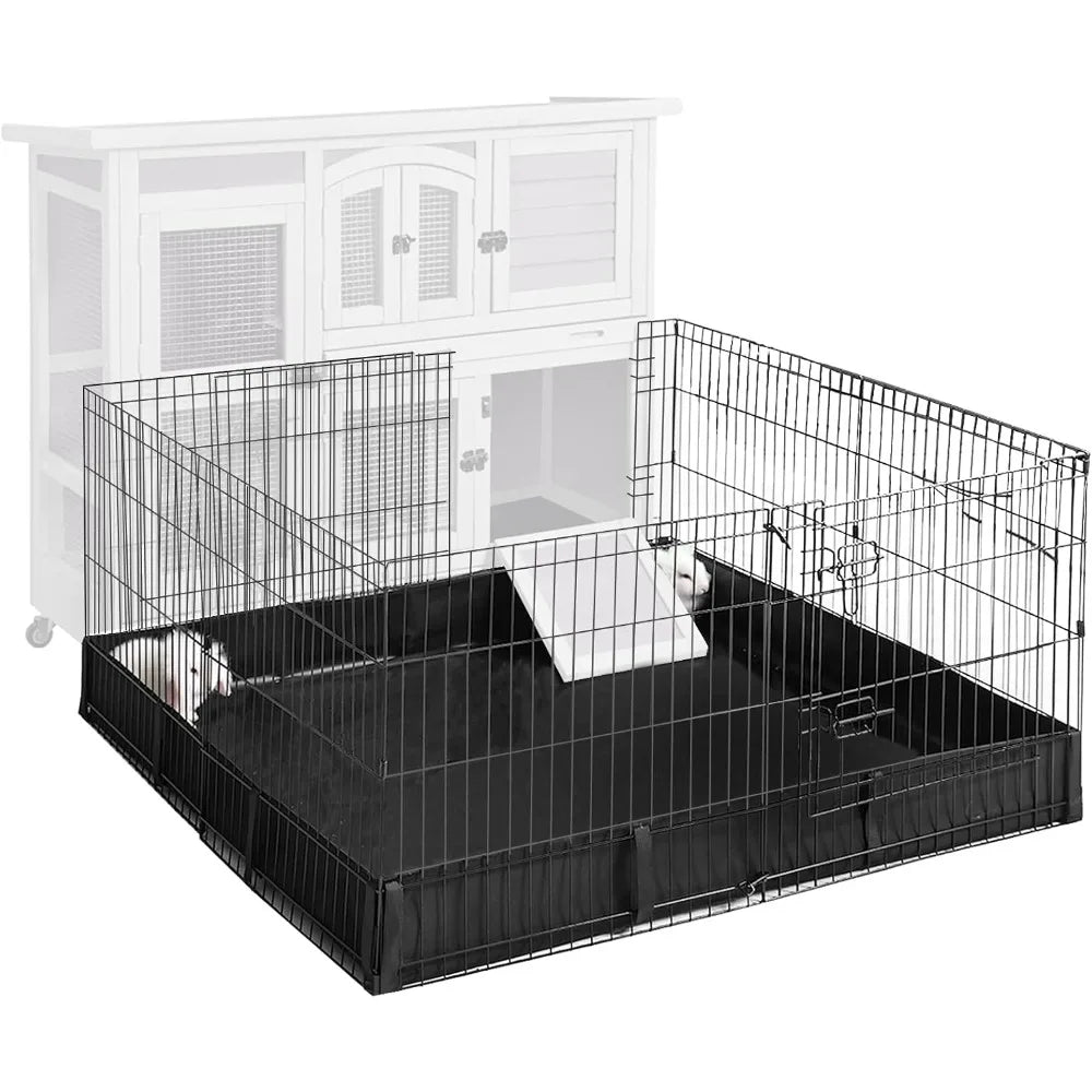 Pet Playpen Guinea Pig Cage Small Animal Rabbit Exercise Pen with Waterproof Floor Liner - Extension Playpen ONLY