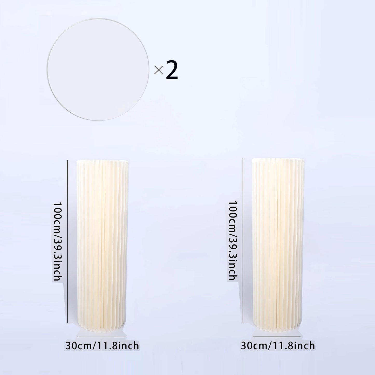 2 foldable paper pillars display base, milky white wedding display, birthday party decoration, dessert table paper Roman pillar