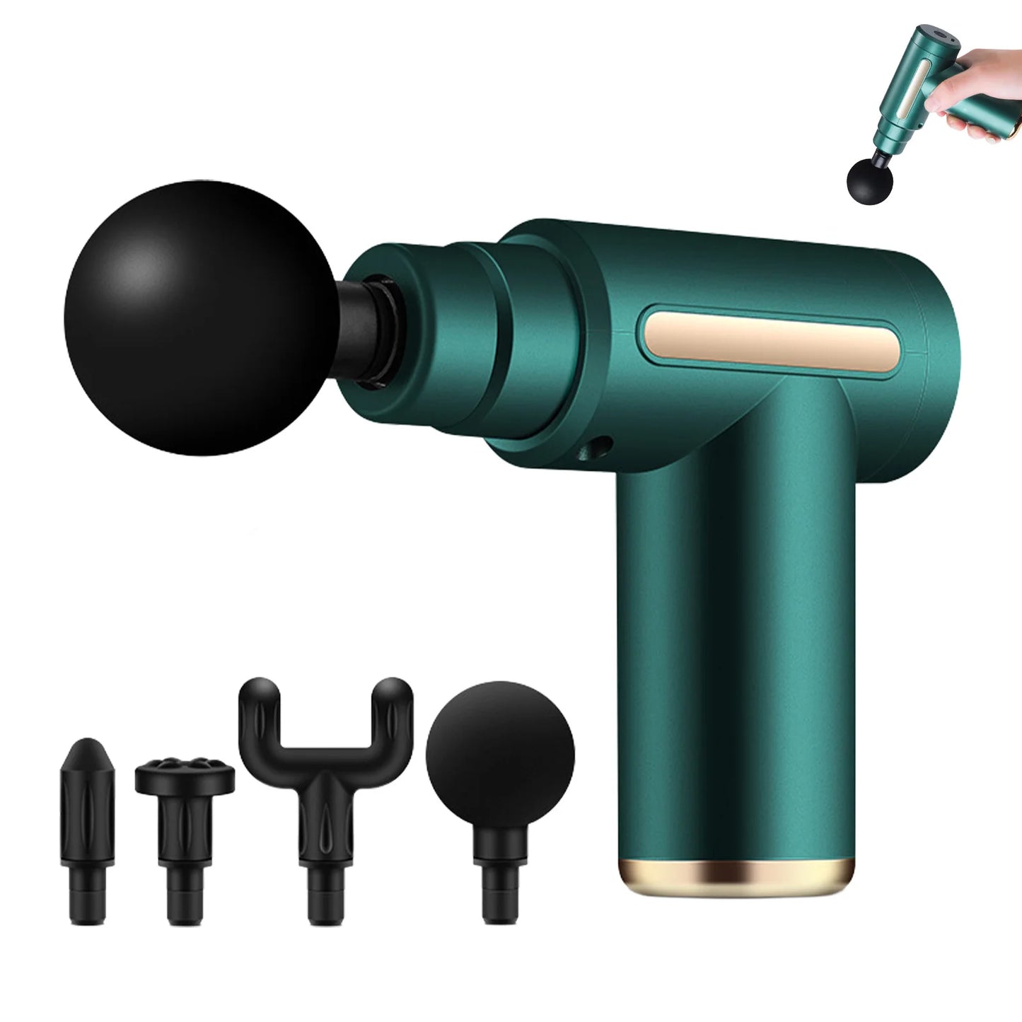 Mini Fascia Massage Gun Powerful Mini Deep Tissue Massage Gun for Muscle Recovery & Pain Relief with 4 Attachments