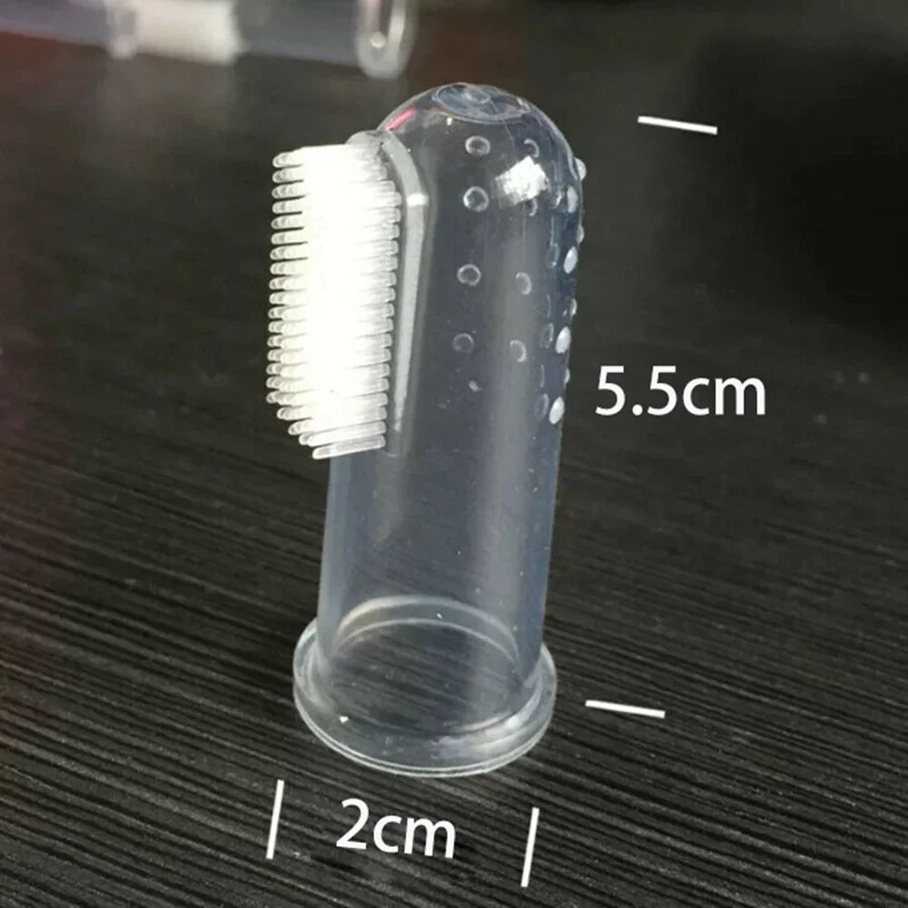 4pcs Pet Finger Toothbrushes Super Soft Silicone Dog Cat Toothbrush Bad Breath Tartar Teeth Care Tool Dog Cat Cleaning Supplies