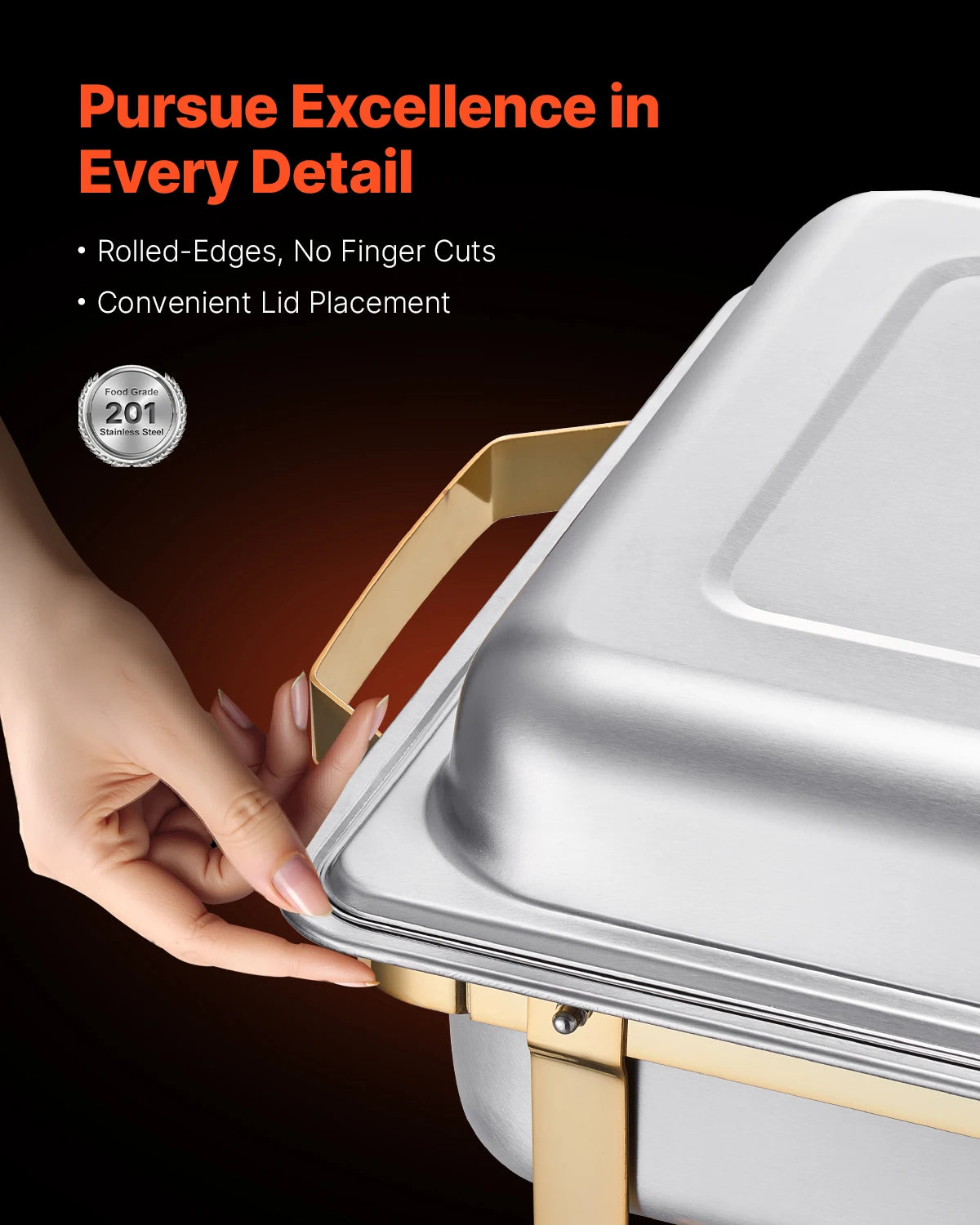 SucceBuy Chafing Dish Buffet Set Stainless Steel With Pans