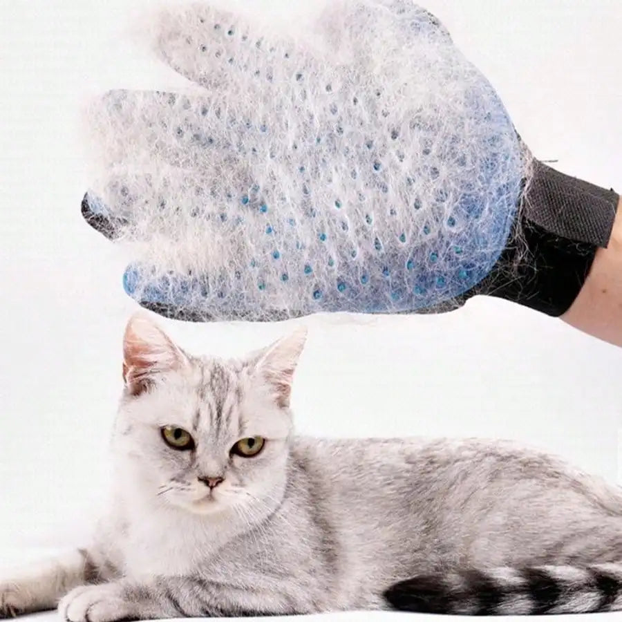 Pet Grooming Gloves for Cats and Dogs, Gentle Hair Removal Brush Mitt, Deshedding Bathing Massage Glove for Pet Cleaning
