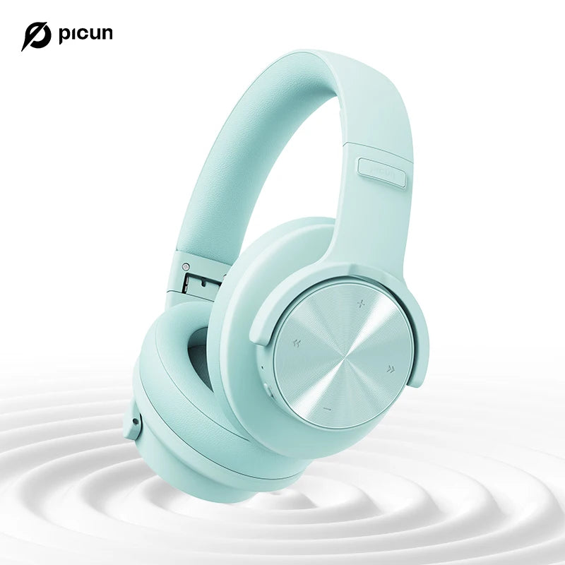 Picun B8 Bluetooth Headphones 120H Playtime Headset Wireless Bluetooth 3EQ Mode Low Latency Hands-Free Calls Over Ear Headphones