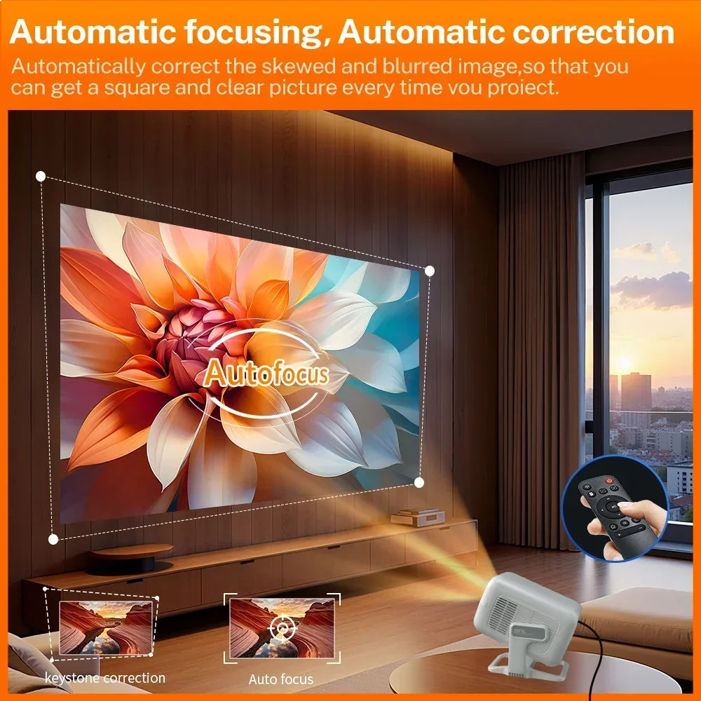 LynCast 4K Upgrated HY300 Projector Native 1080P 450ANSI Projector X3AQ Wifi6 BT5.4 Android 11.0 System Beamer Portable Cinema