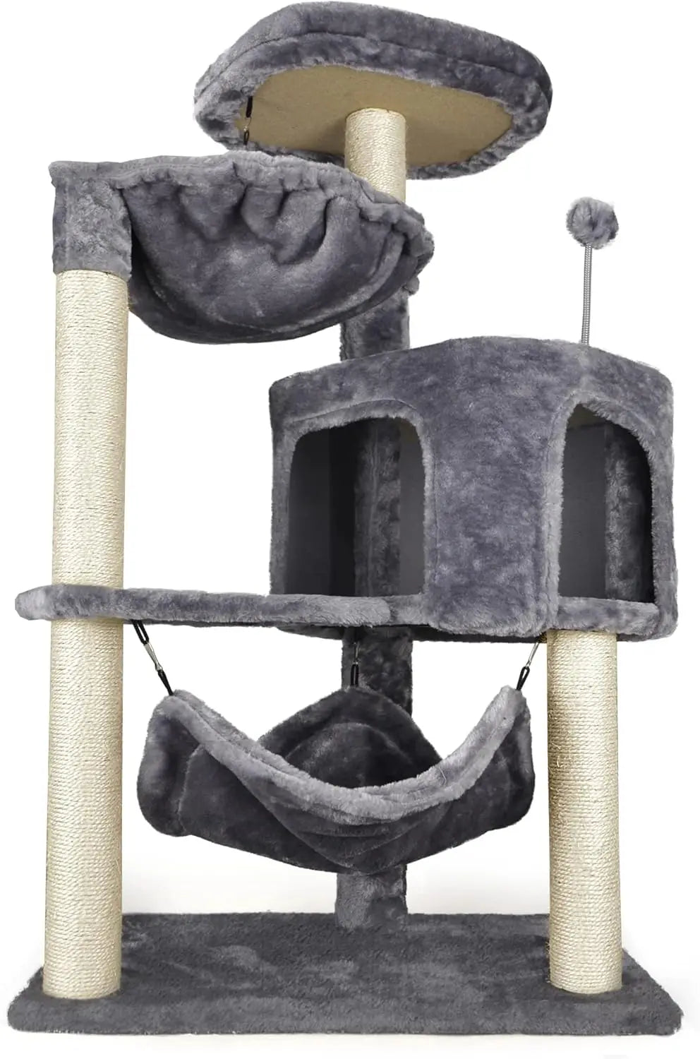 Cat Tree With Condo And Large Hammock For Playful Cats