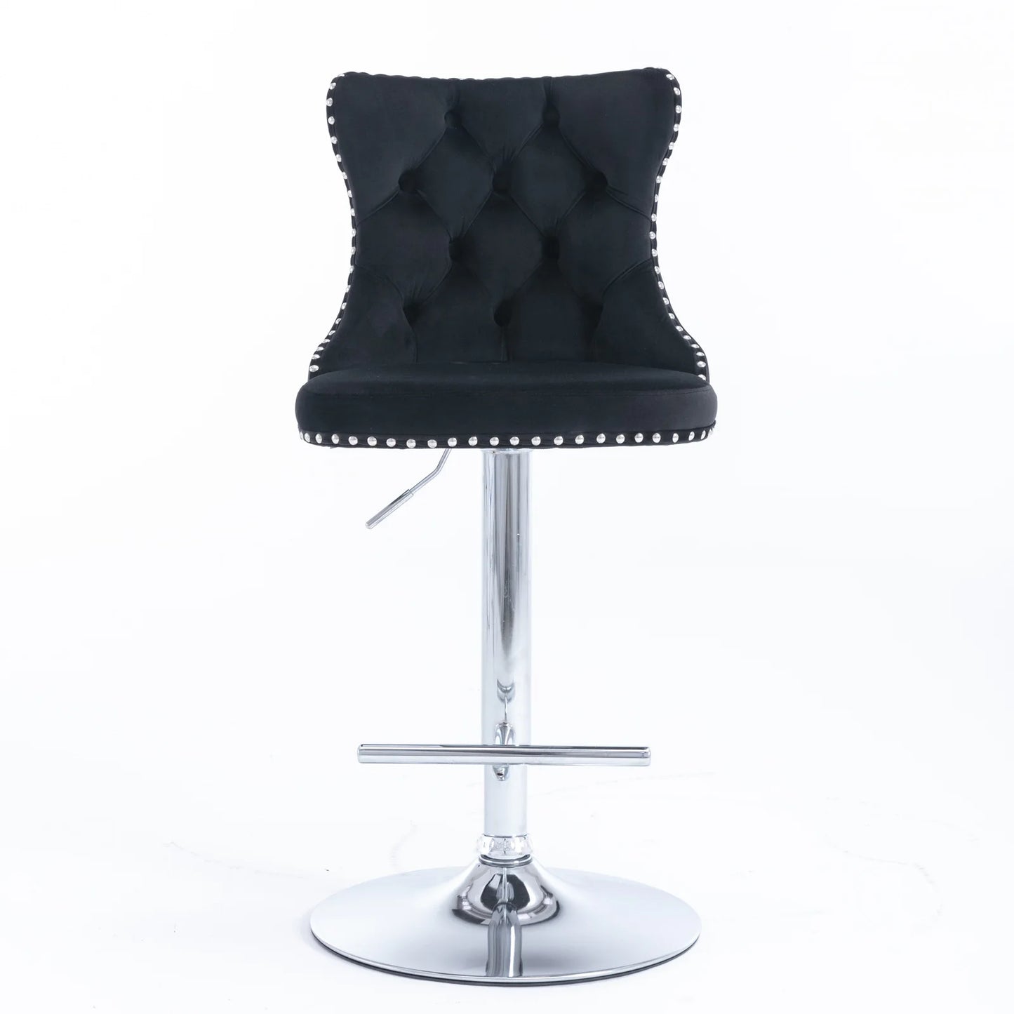2PCS Swivel Velvet Bar Stools Counter Height Adjusatble Seat 360 ° Rotation Modern Soft Chairs for Home Kitchen Cafe Pub