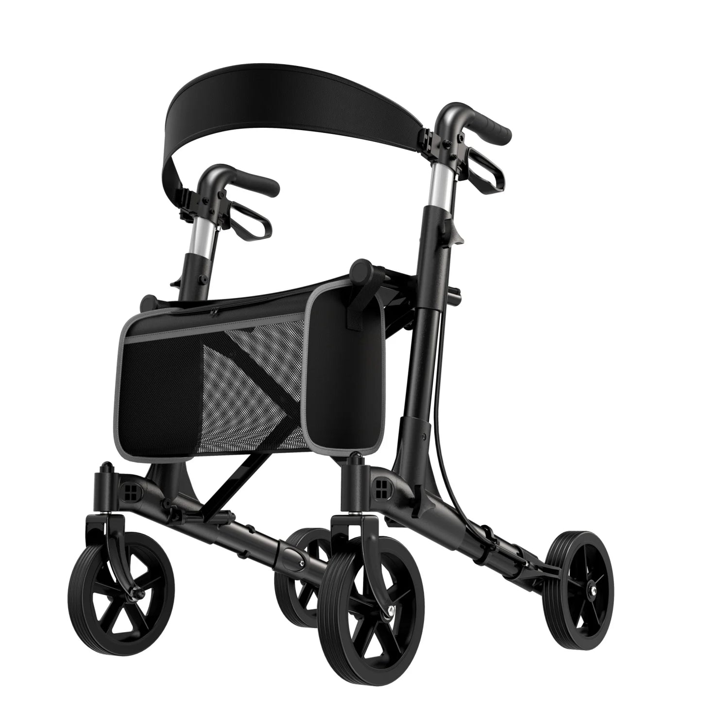 MAIDESITE Foldable Rollator Walker With Seat For Seniors All Terrain
