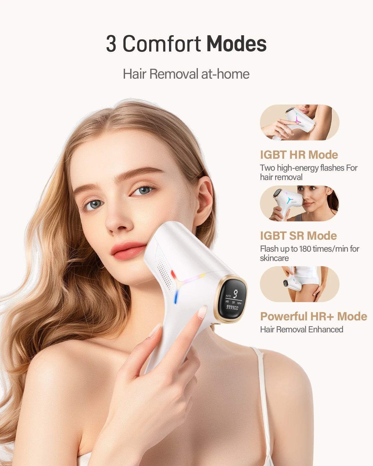 JOOYEE IPL Laser Hair Removal Epilator 3 Modes for Body