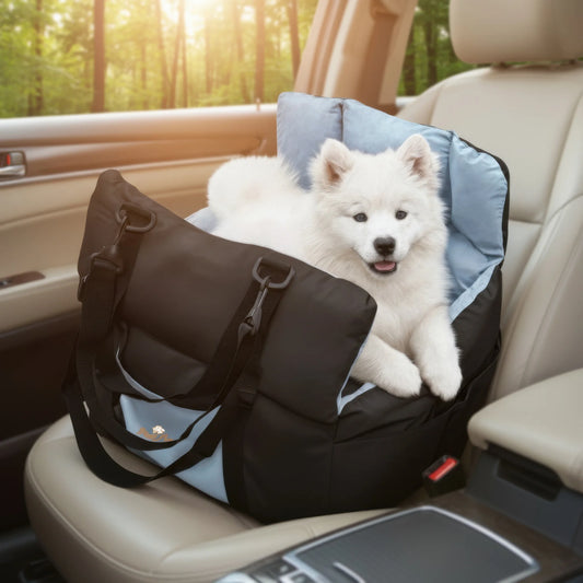 Dog Car Travel Bed Carrier With ClipOn Leash And Pockets