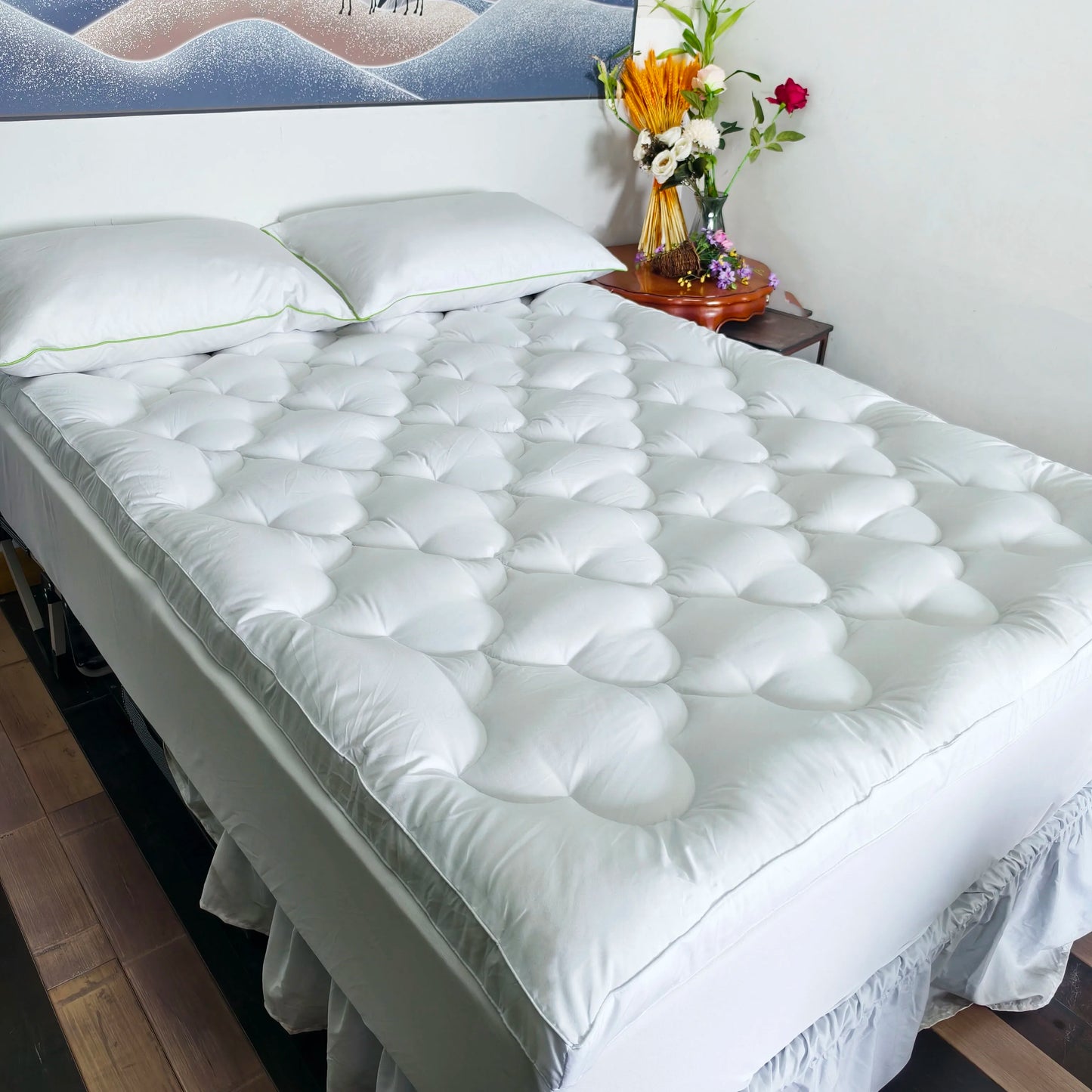 Mattress Topper Extra Thick Mattress Pad Cover for Back Pain, Cooling Mattress Protector, Overfilled Down Alternative Filling
