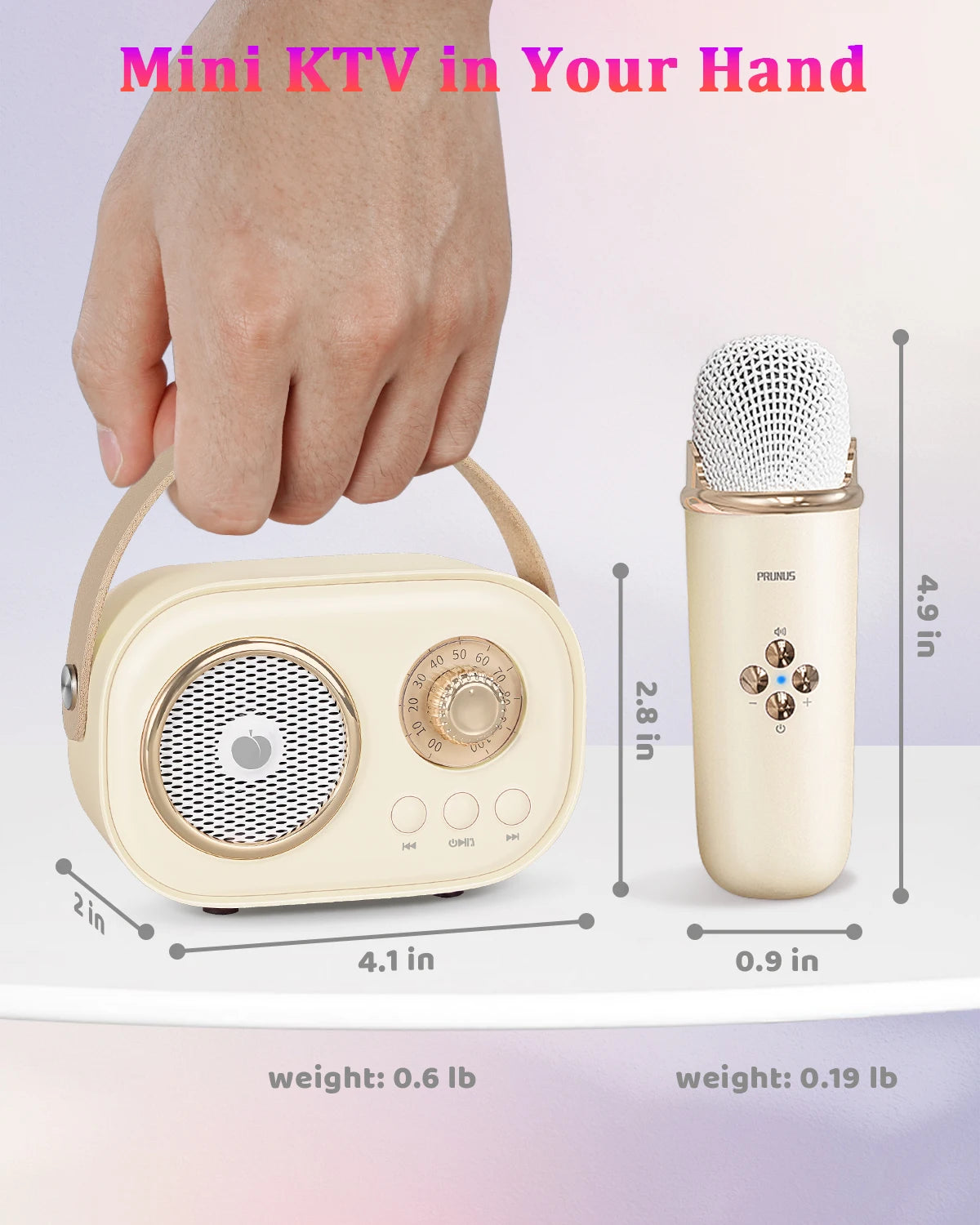 Mini Karaoke Machine for Kids&Adults,Portable Bluetooth Speaker with 2 Wireless Microphones and Stereo Sound Enhanced Bass,Gifts